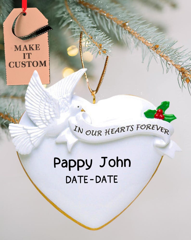 Personalized Memorial Ornament • in Our Hearts Forever • Loss of Loved ...