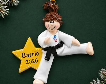 Personalized Karate Christmas Ornament