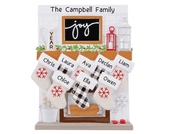 Personalized Family of 8 Christmas Ornament - Custom Holiday Decoration