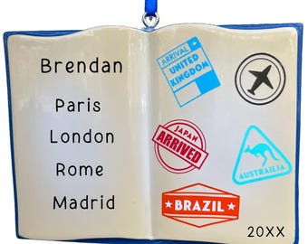 Personalized Passport Christmas Ornament