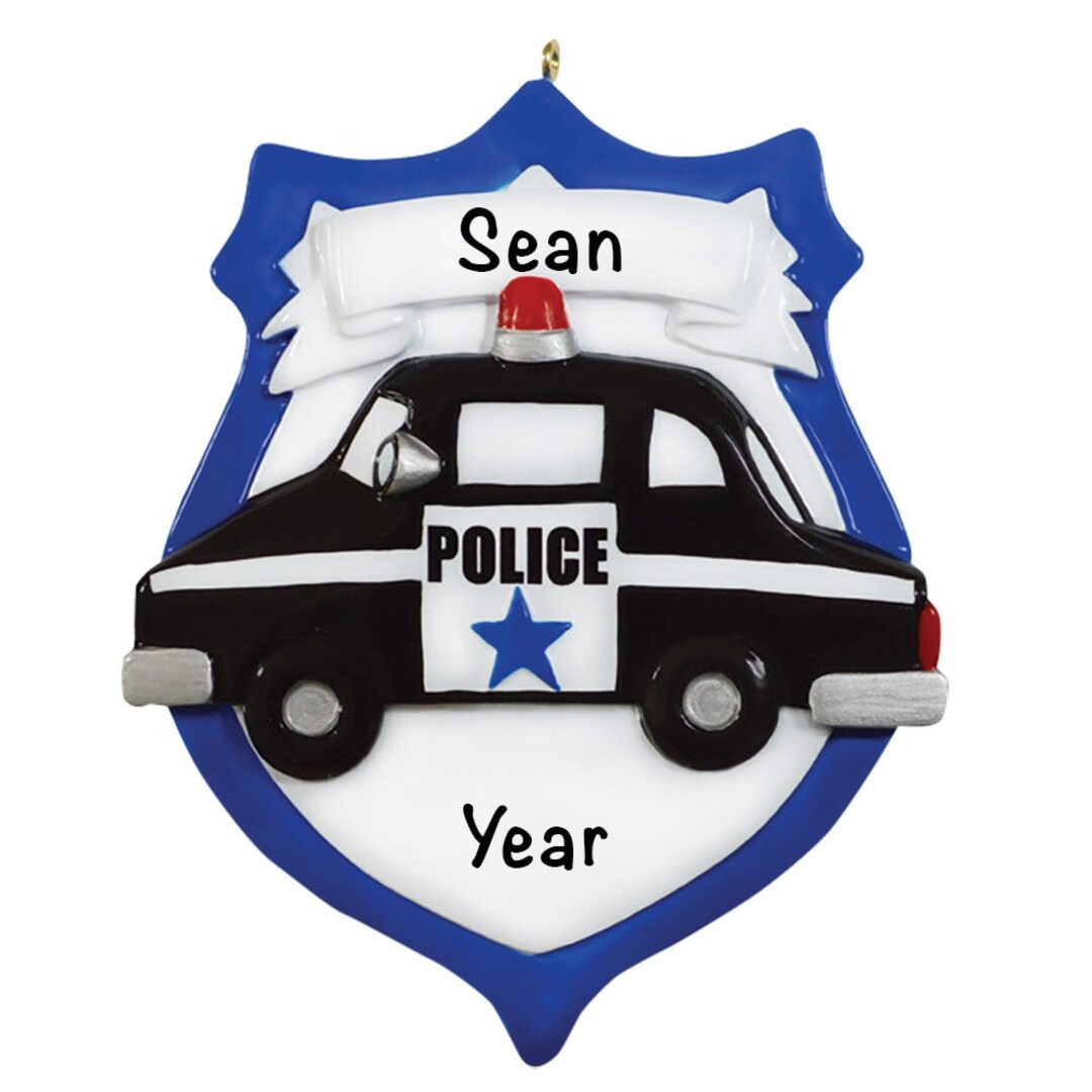 Custom Police Car Christmas Ornament, Toy Car Ornament for Boys, Future Police Toddler / Baby