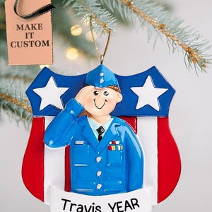 US Air Force Ornament • Personalized Military Christmas Ornament • Custom Air Force Retirement Gifts • United States Veteran Patriotic Decor