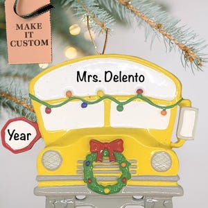 Personalized School Bus Ornament 2025 • School Bus Driver Gift and Keepsake • School Ornament • Kids Christmas Ornament • Preschool Keepsake