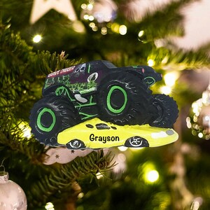 Grave Digger Ornament for Christmas Tree • Personalized Construction Truck Ornaments for Little Boys • Authorized Reseller of Kurt Adler image 2