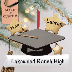 Graduation Ornament 2025 • Personalized Graduation Gift • School Year Ornament • Master, College, High School Graduates Christmas Gift