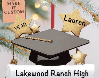 Graduation Ornament 2026 • Personalized Graduation Gift • School Year Ornament • Master, College, High School Graduates Christmas Gift