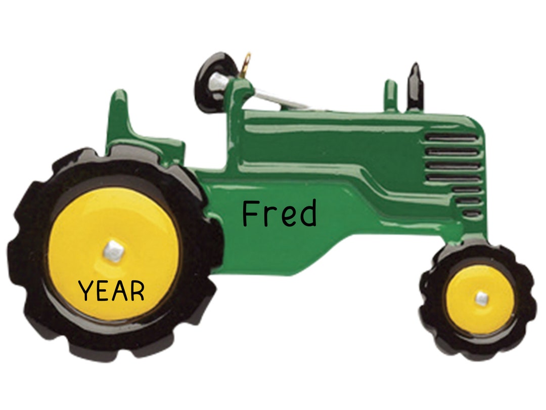 Green Tractor Personalized Ornament, Farming Decor, Farm Christmas Ornament for Boys, Grandpa