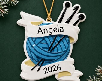 Personalized Knitting Christmas Ornament