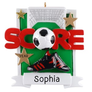 Soccer Goal Personalized Christmas Ornaments 2023 - Fast & Free 24h Customization – Christmas Decorations with Name - Comes Gift-Wrapped