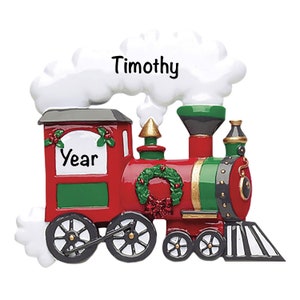Personalized Train Ornament, Christmas Train, Custom Express Train Gifts for Toddlers, Kids Xmas Tree Decor, Boys Train Toy Keepsake