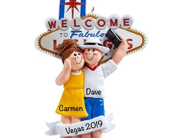 LAS VEGAS ORNAMENT - Las Vegas Couple Ornament - Travel Ornaments - Las Vegas Landmark - Cute Couple Gifts