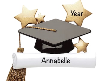 Personalized Graduation Ornament, Custom Graduation Cap Keepsake, Grad Party Decorations 2022, High School, College, Masters Graduate Gift