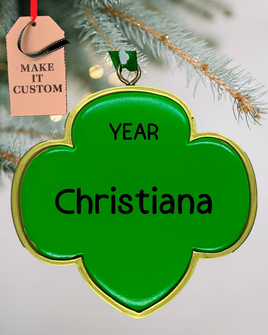 Custom Girl Scout Pin Ornament • Personalized BSA Girl Scout Ornament ...
