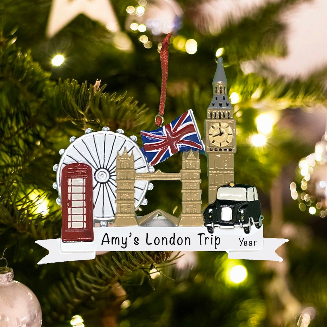 LONDON CHRISTMAS ORNAMENTS Famous Landmarks England Flag Etsy