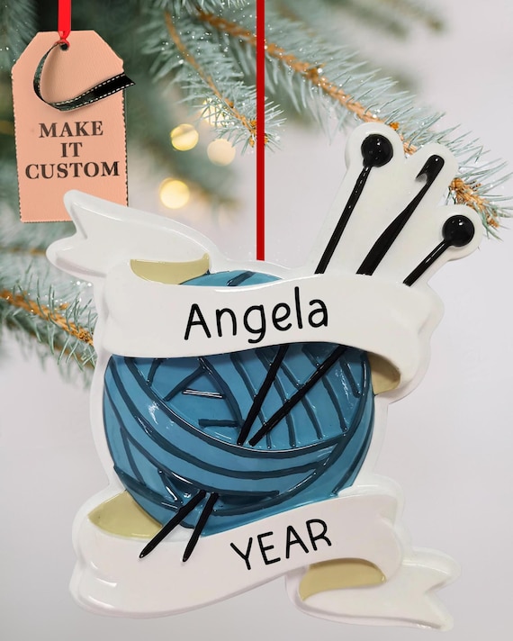Personalized Knitting Christmas Ornament