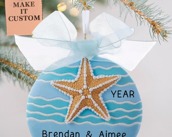 Personalized Starfish Ornament • Beach Christmas Tree Decor