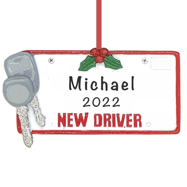 Mini Driver's License Plate Christmas Ornament, New Driver Ornament, Passed Driving Test Gift, New Car Ornament, Santa Drivers License Decor