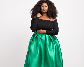 emerald green skirt