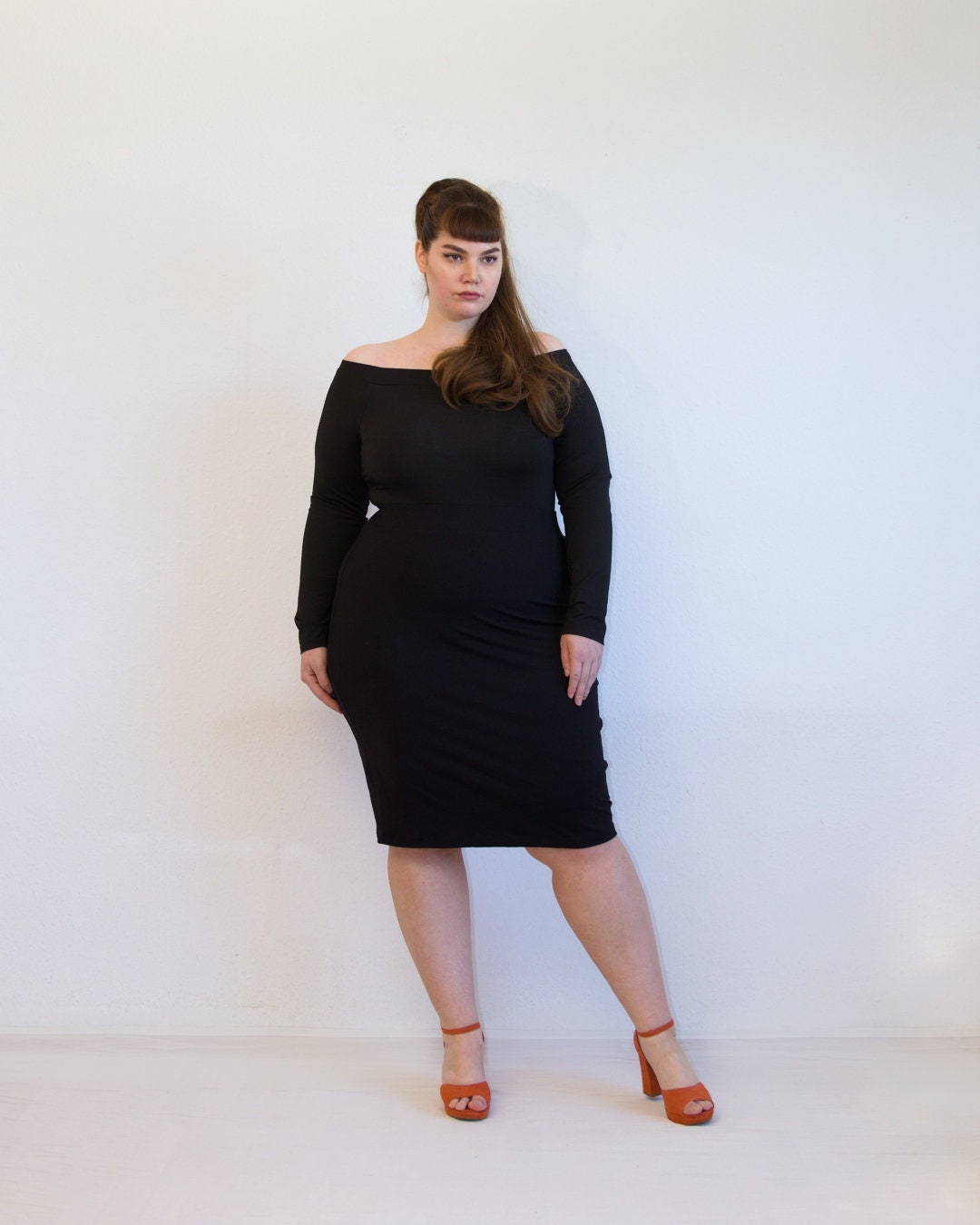 Plus Size Black Bodycon Skirt | Etsy 