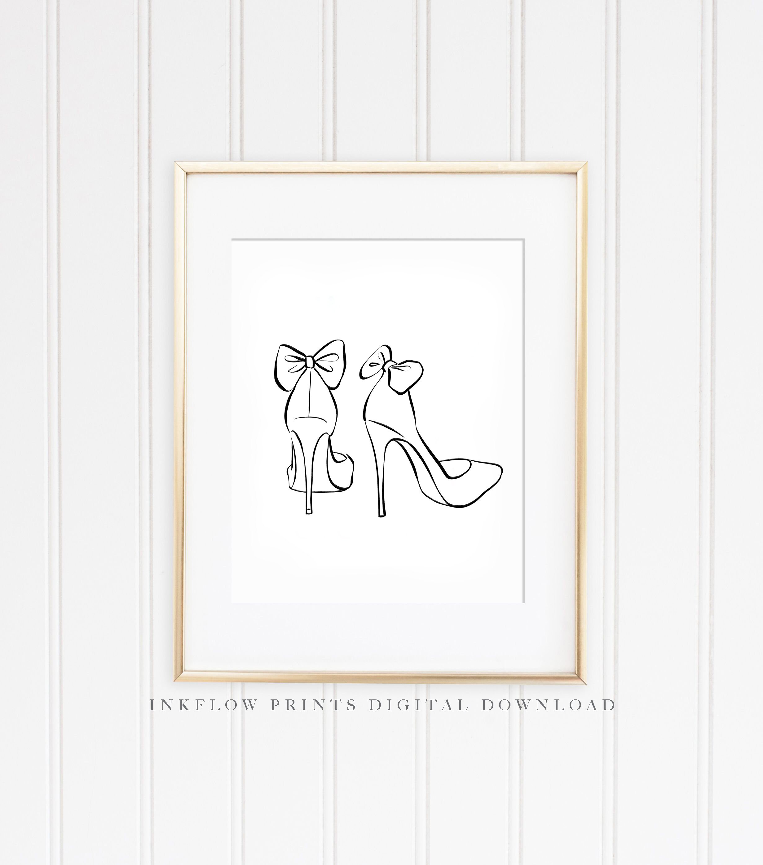 Minimalist High Heels Line Art DIGITAL DOWNLOAD Black and Etsy