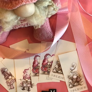 Petites Saint-Valentin Gnome, Cartes Gnome Étiquettes Cadeaux, Mignonne Aquarelle Valentines, Artistique To and From Card