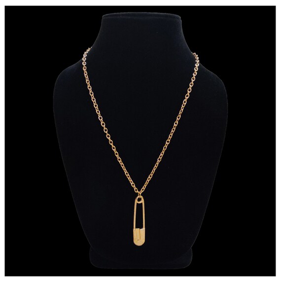 Gold Pin Chain Necklace Long Chain Jewelry Minimalist Etsy