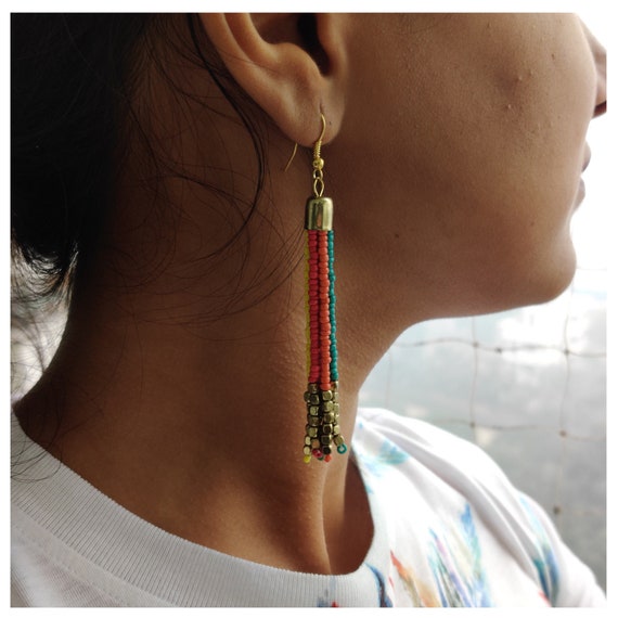 Handmade long earrings sale