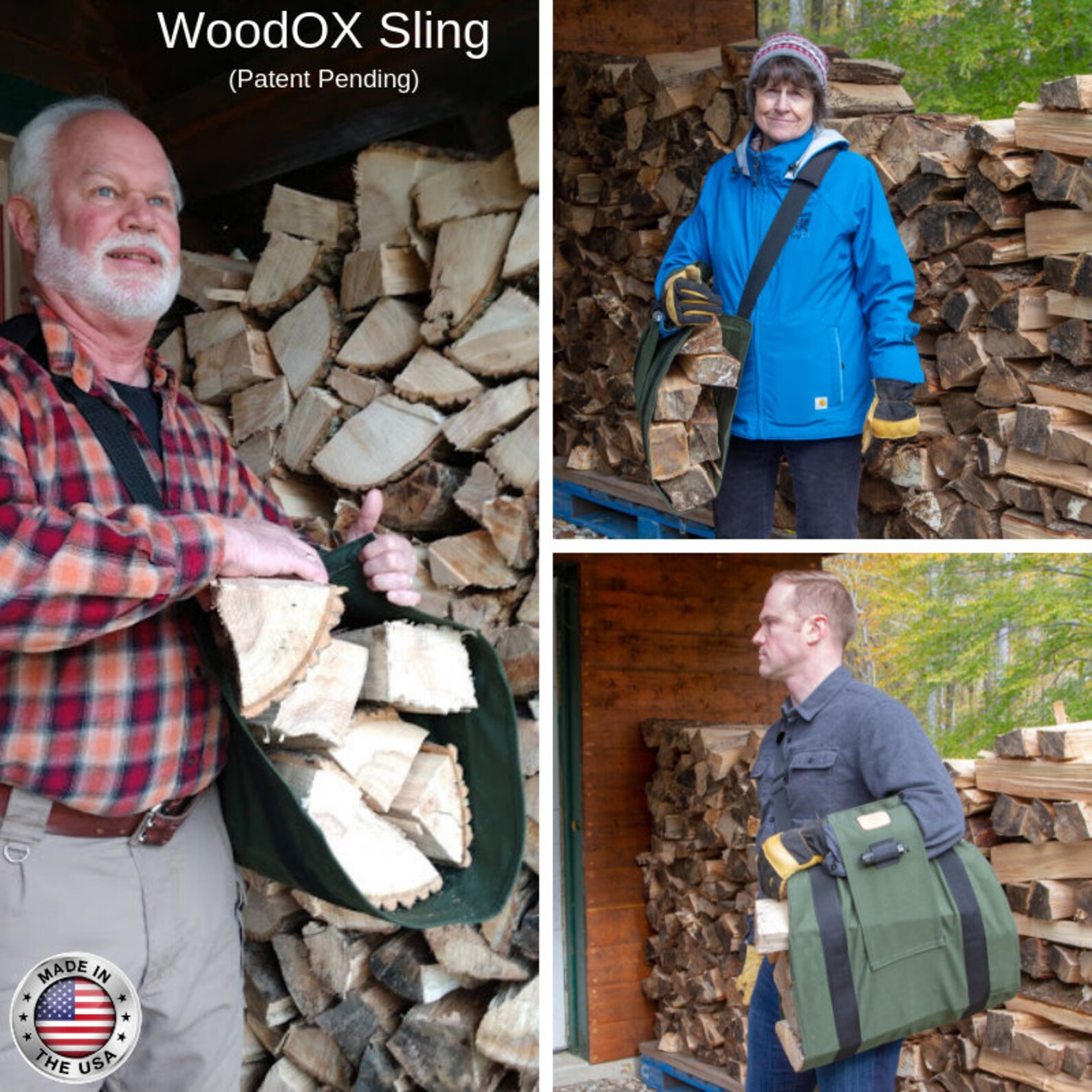 LogOx LOX-8141 WoodOX Sling Ultimate Firewood Kindling And Log Carrier