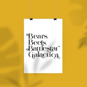 The Office - &quot;Bears, Beets, Battlestar Galactica&quot; , Jim Halpert / Dwight Schrute - Art Print