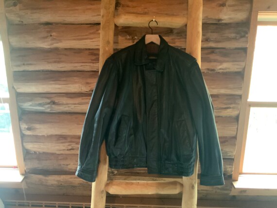 1990s Vintage London Fog – Men’s Leather Coat – Si