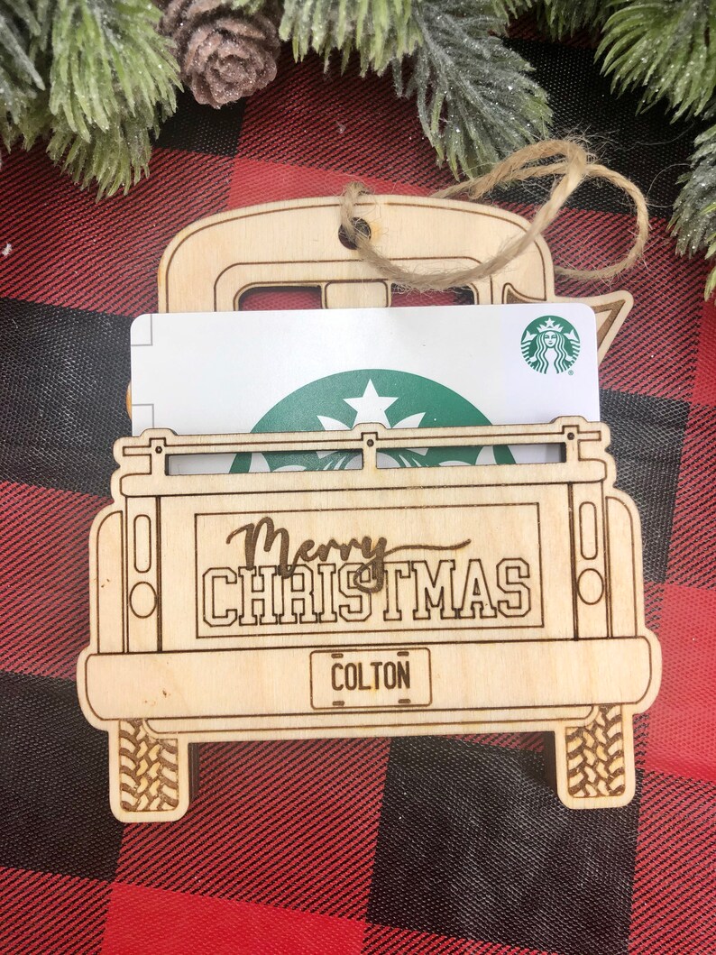 Red Truck Gift Card Holder and Christmas Ornament Laser Cut Etsy