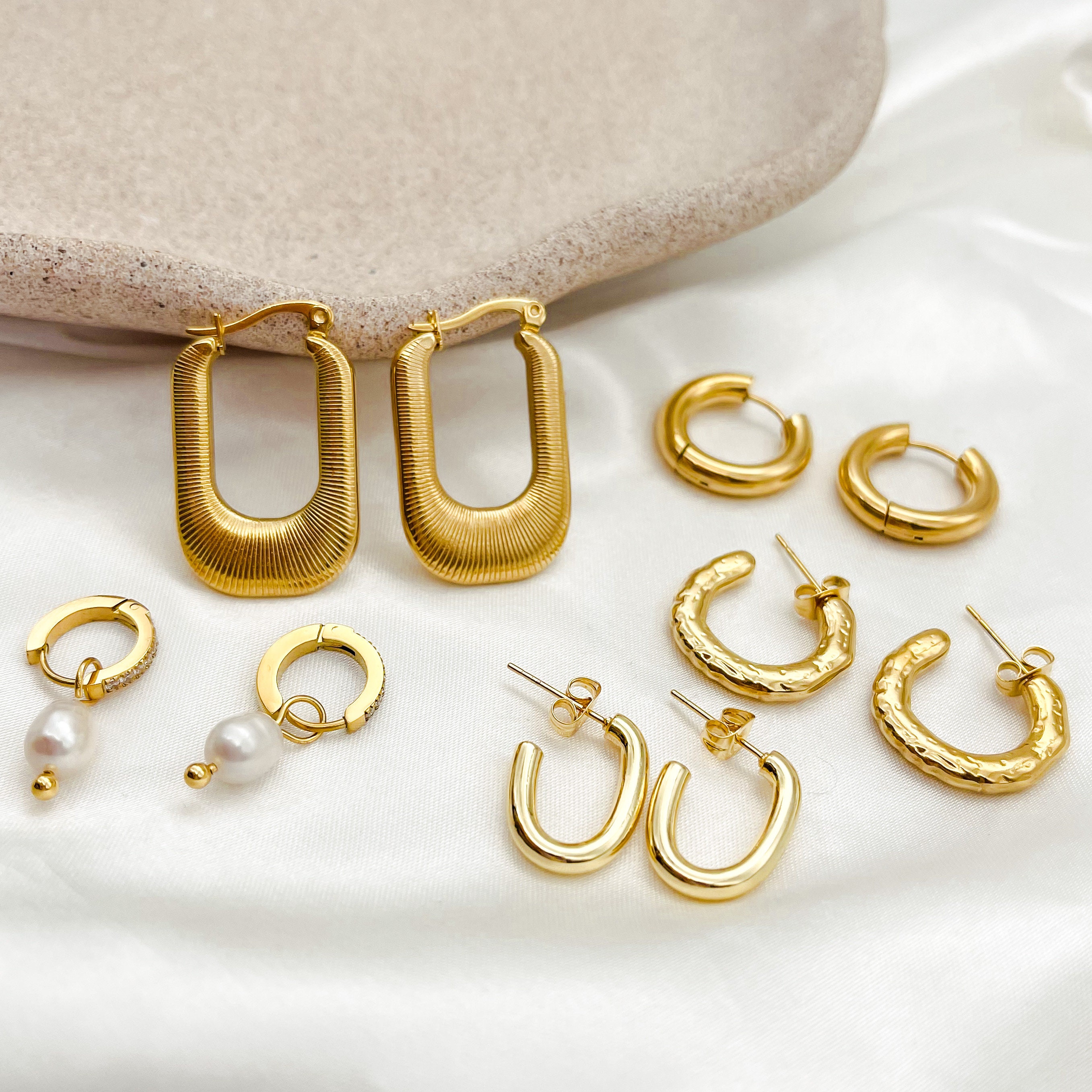 Women's Gold Plated Stainless Steel Earrings