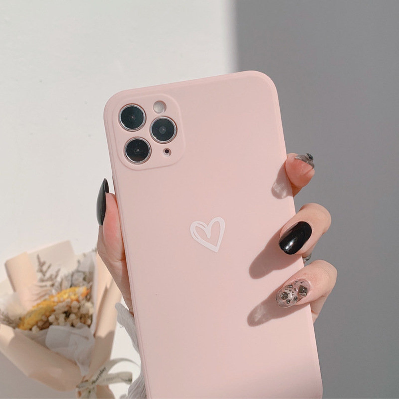 Simple Heart Phone Case in Baby Pink for iPhone Etsy