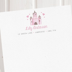Pink Fairy Tale Princess Castle Personalised Letter Writing Set  - Christmas Gift for Girls
