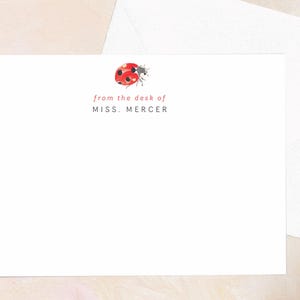 Remerciement personnalisé de l'enseignant, merci, cadeau pour l'enseignante de maternelle / Cartes de correspondance/carnets de luxe en forme de coccinelle