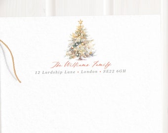 Luxury Personalised Christmas Tree Family Letter Writing Set