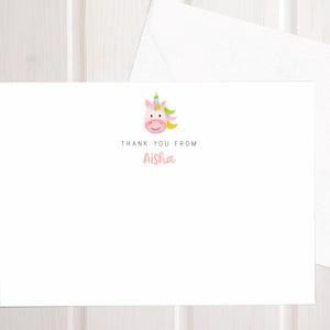 Personalised Kids End of Term Note Cards / Luxury Unicorn Note Cards/Notelets