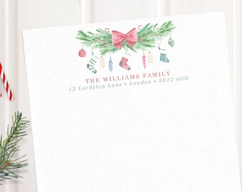 Luxury Personalised Christmas Garland Family Letter Writing Set