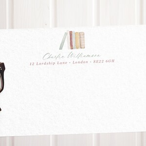Aquarell Bücher Luxus personalisierte Notizen Karten - Geschenk für Buchliebhaber, Schriftsteller und Bibliothekare