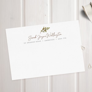 Personalisierte Grußkarten Set - Aquarell Olivenzweig, schwarze Oliven, mediterran, rustikales Briefpapier