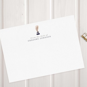 Luxus Personalisierte Feder und Tinte Notizkarten Set / Korrespondenz - Personalisiertes Geschenk für Männer und Schriftsteller
