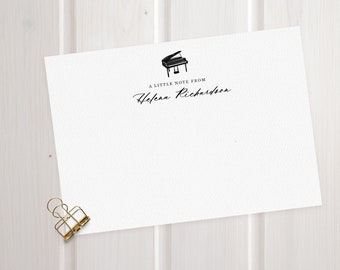 Personalised Piano Note Card Set - Correspondence Cards - Gift for Musician, Gift for Pianist, Gift for Music Lover, Gift for Music Teacher