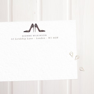 Personalisierte Damen Stilleto Grußkarten - Briefkarten - Geschenk für Frauen, Briefpapier für Frauen