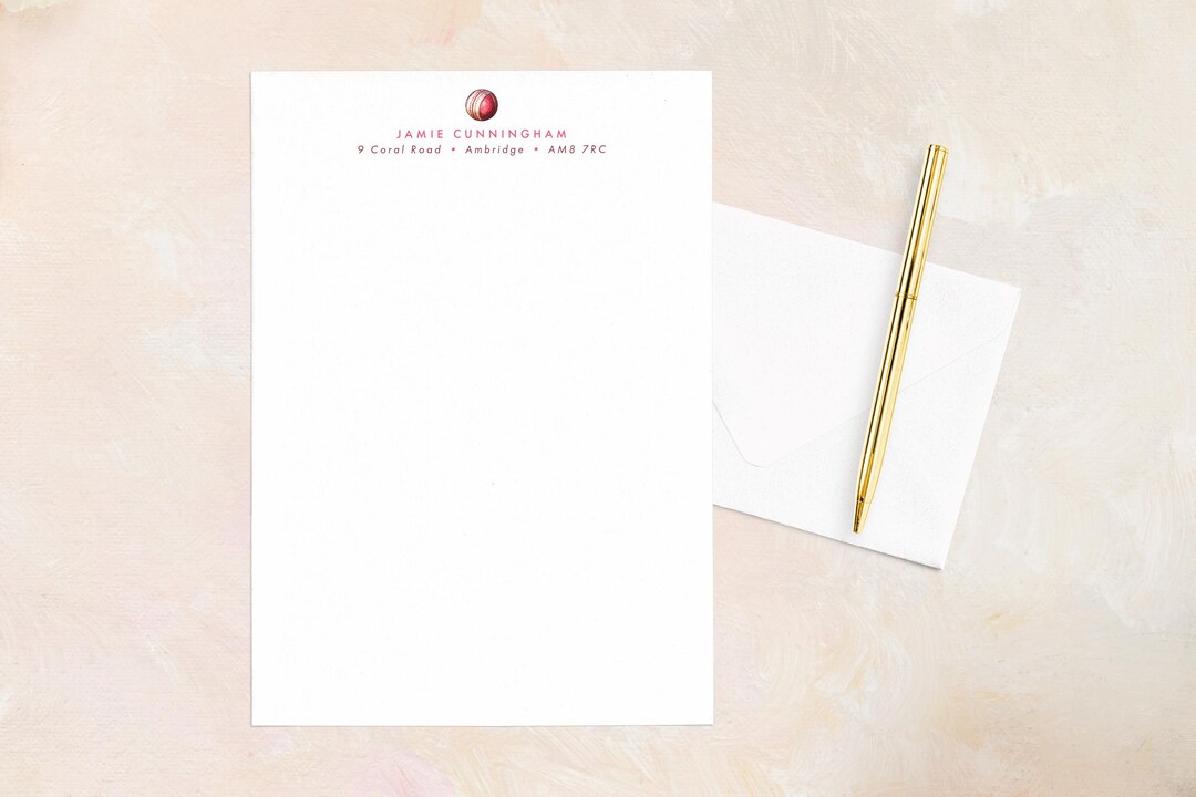 Personalized Cricket Ball Letter Writing Set: Luxury Stationery Gift ...