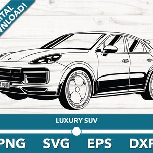 Luxury SUV Super Car Sports Car SVG, Car Clipart, Fast Car Files for Cricut and Silhouette, Dxf, Png, Vector