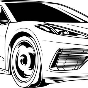 Luxury Sports Coupe Car Fast Speed SVG, Clipart, Car Files for Cricut and Silhouette, Dxf, Png, Vector