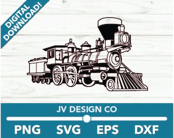 Steam Engine Train Vintage Locomotive  Railway SVG, Car Clipart, Fast Files for Cricut and Silhouette, Dxf, Png, Vector dtg dtg sublimation