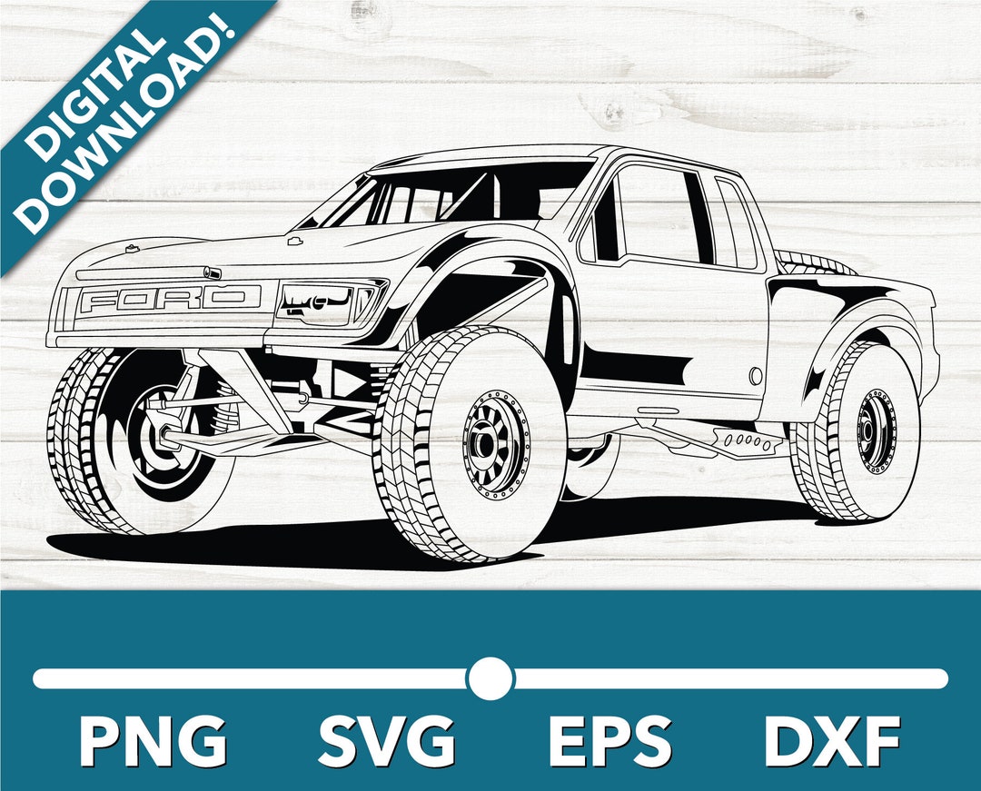 Trophy Truck Vehicle Version 2 SVG, Car Clipart, Fast Files for Cricut