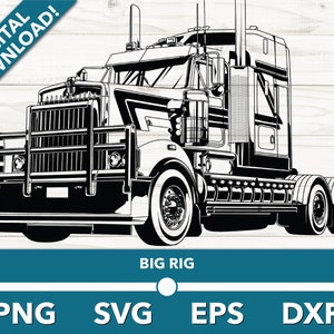 Semi Truck Front Big Rig Heavy Duty equipment SVG, Truck Clipart, Pickup Truck Files for Cricut and Silhouette, Dxf, Png, Vector