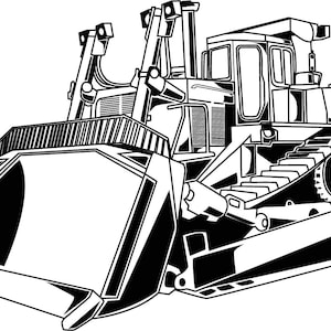 Bulldozer Earth Mover construction Dozer digging equipment SVG, Job Site worker Clipart, Files for Cricut and Silhouette, Dxf, Png, Vector